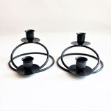 Pair of candlesticks candlesticks black wrought iron