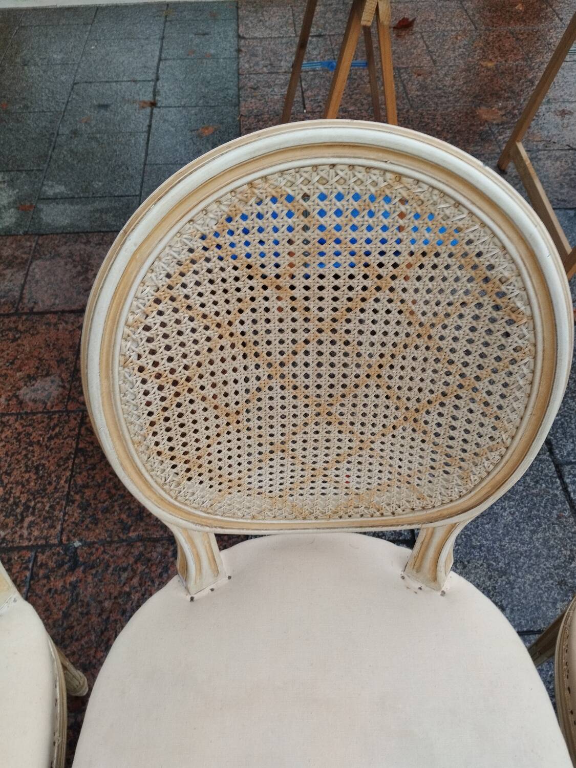 Beautiful set of six antique Louis XVI style chairs