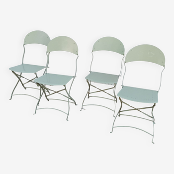 4 folding iron chairs