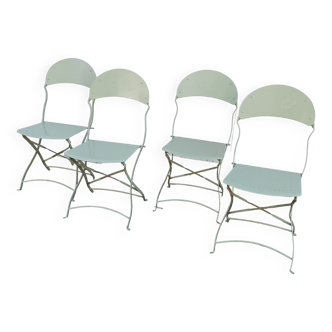 4 folding iron chairs