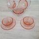 Rosaline cups and saucers by Arcoroc with metal stand