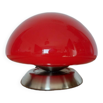 Mushroom lamp, touch-sensitive UFO in red glass