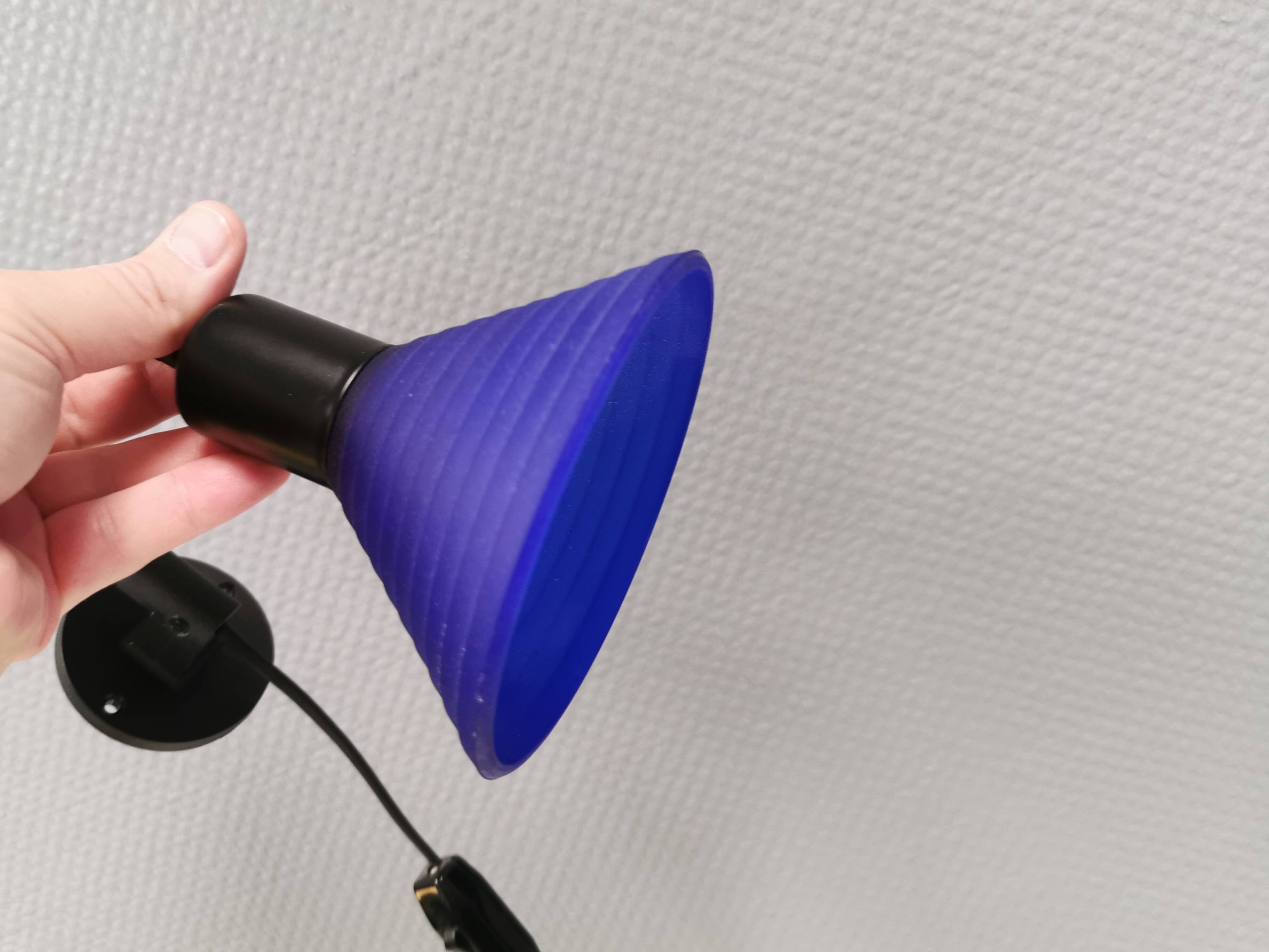 A set of wall lamps with blue glass shades from Danske Design-Light, 1980s.
