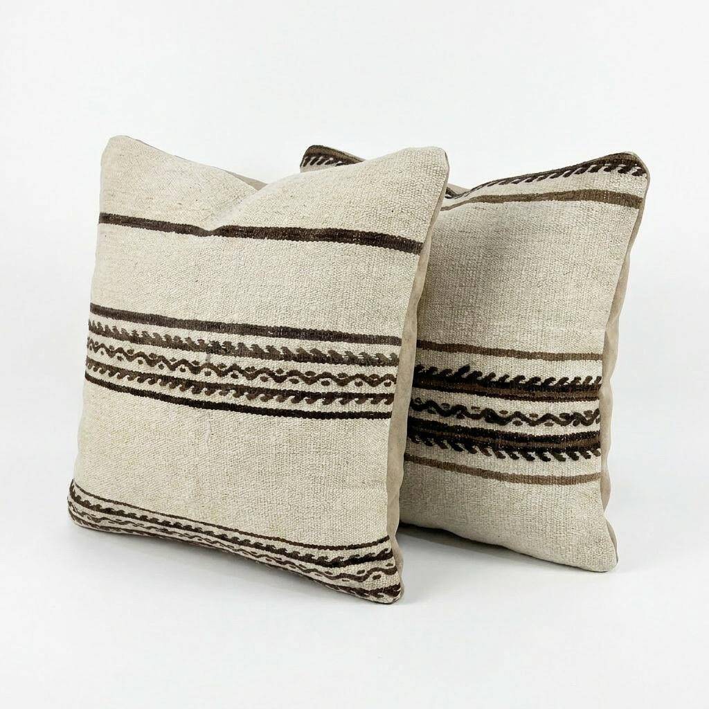 Set of 2 vintage kilim cushion covers 48x48 cm