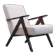 Fauteuil modèle b 310 var en boucle ivoire 1960