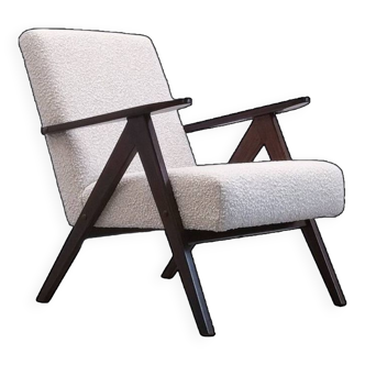 Fauteuil modèle b 310 var en boucle ivoire 1960