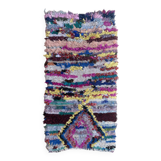 Colorful Boucherouite Moroccan rug - 72 x 154 cm