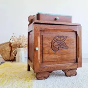 Small bedside table Art Deco wood