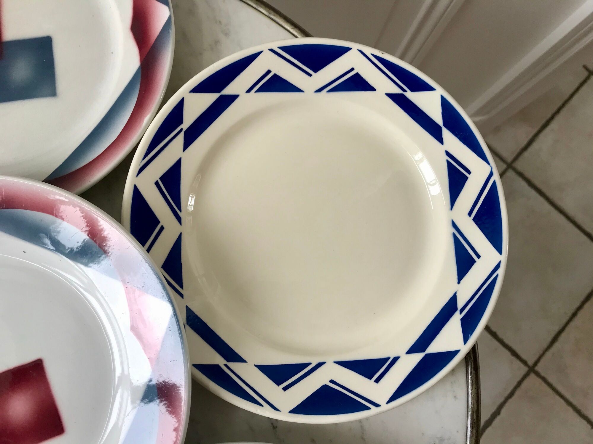 Set of 6 flat plates badonviller courville and sumatra 30s