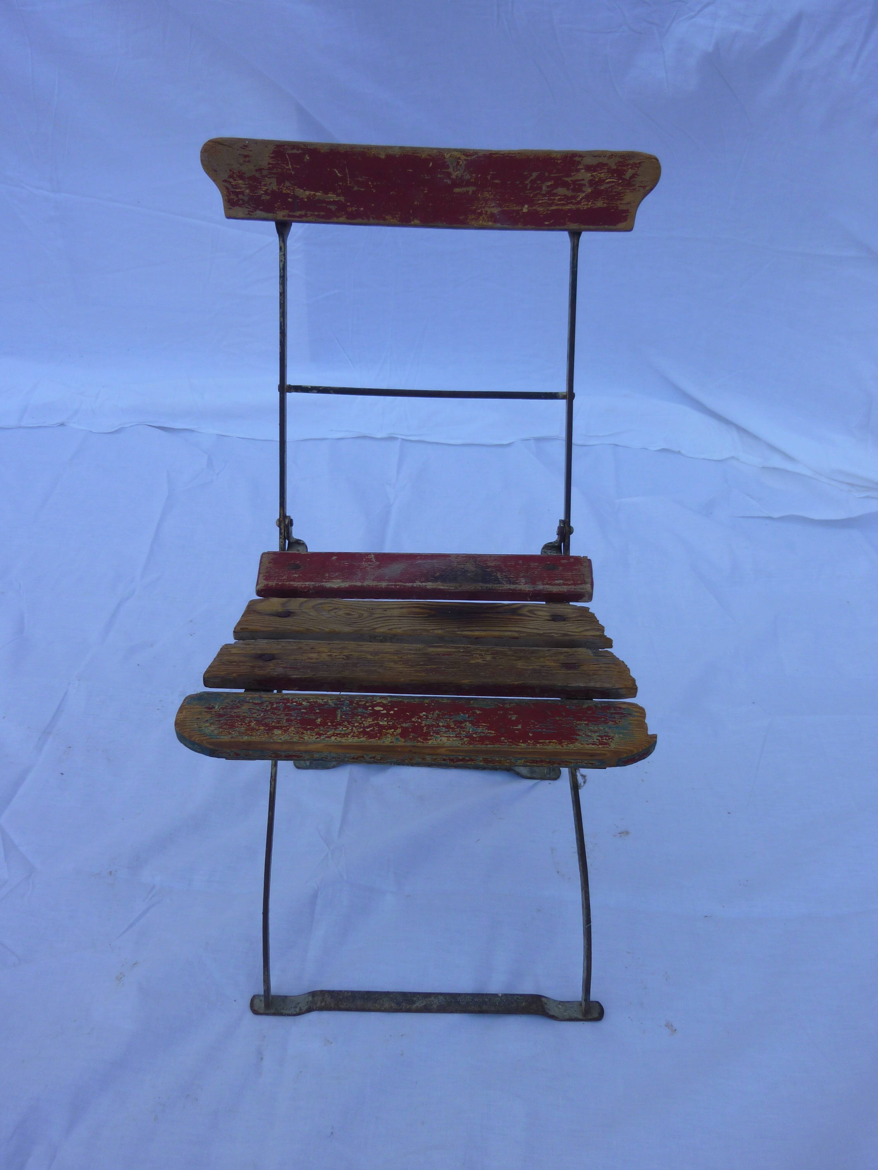 Chaise pliante bistrot années 30