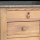Exceptional pharmacy counter in solid pine and marble (19th century).