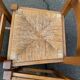 4 solid wood straw-seated chairs, oak, 20th century, 105cm