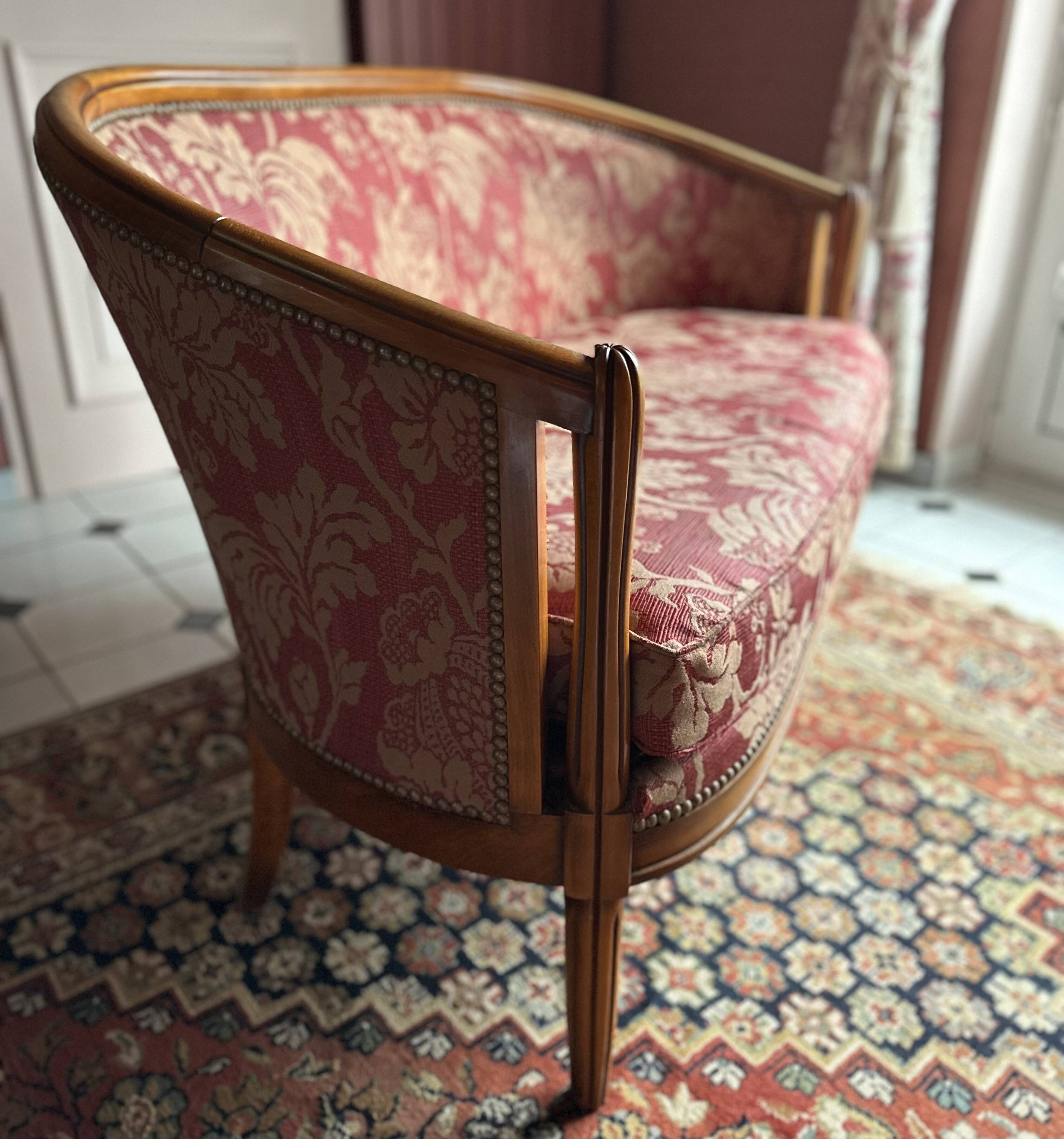 Set of Louis XVI style basket benches, 2 and 3 seats