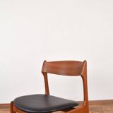 Mid-Century Danish Model 49 Teak & Leather Dining Chairs by Erik Buch for O.D. Møbler, 1960s.