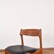 Chaises de salle à manger modèle 49 du milieu du siècle en teck et cuir par Erik Buch pour OD Møbler, années 1960.