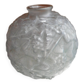 Art deco molded glass ball vase