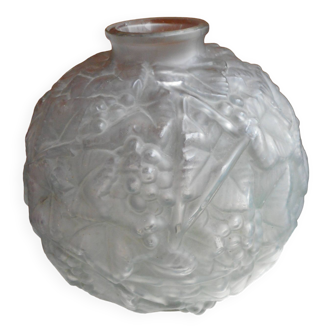 Art deco molded glass ball vase