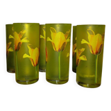 Six Orangeade Glasses 80'