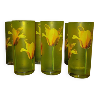 Six Orangeade Glasses 80'