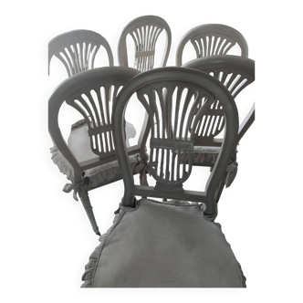 Lot de six chaises style louis XVI