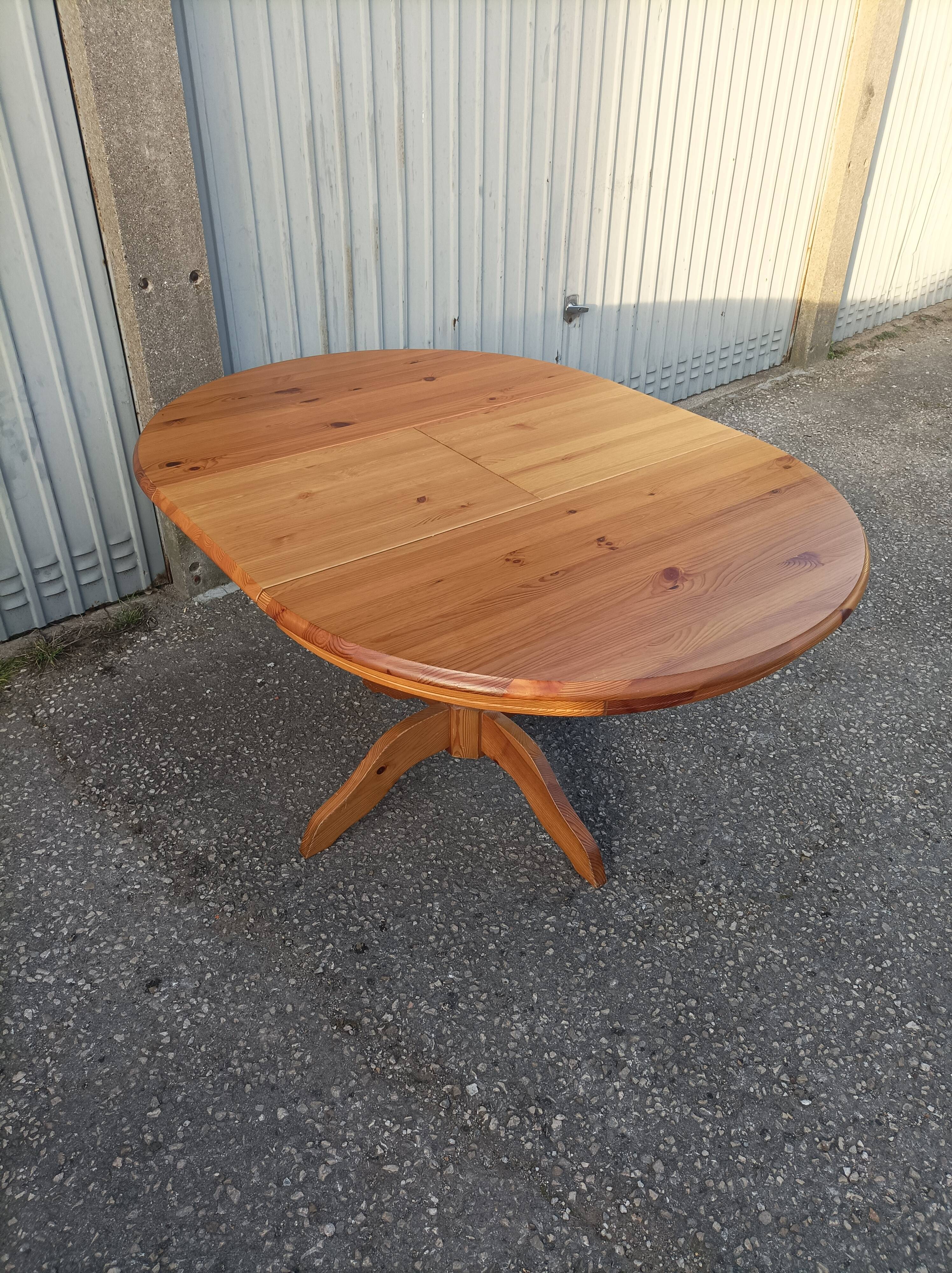 Old dining table vintage pine wooden chairs