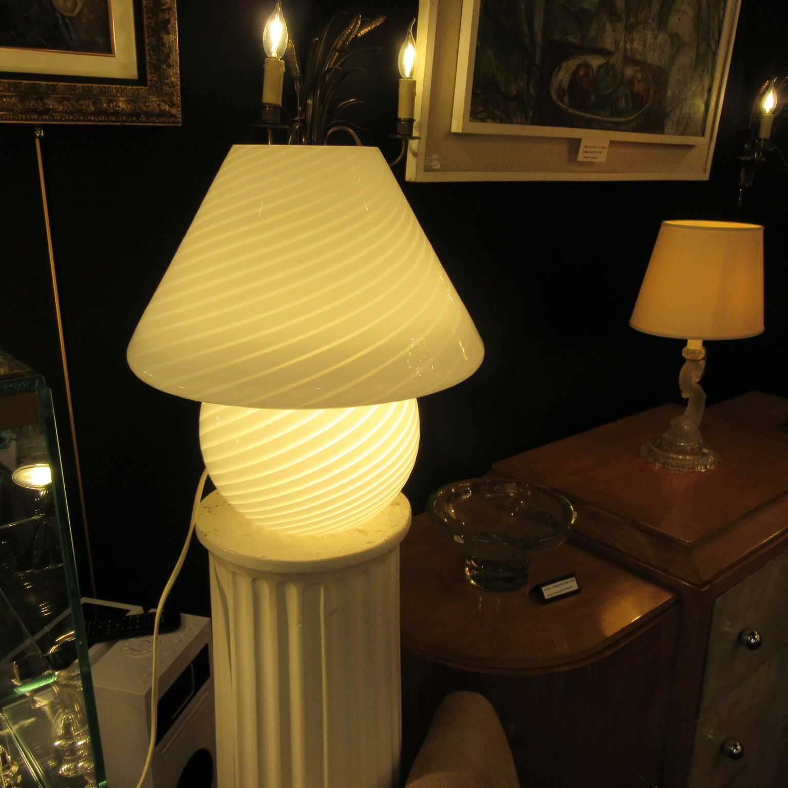 Lamp mushroom shape tourbillon glass murano de vetri 1960/70