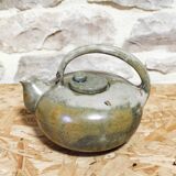 Enamelled ceramic teapot signed Rouart
