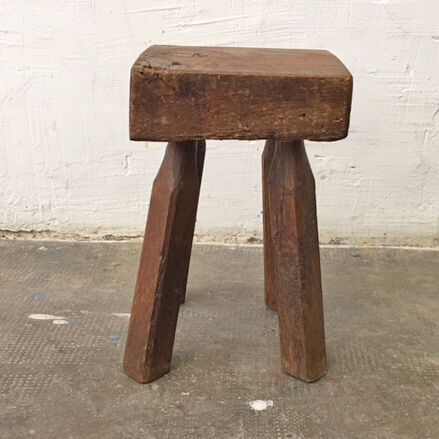 Raw wood milking stool