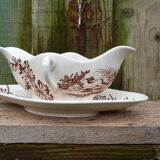 Saucière Terre de fer motif hunting