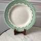 Round dish digoin sarreguemines model "lola" water green years 30-40