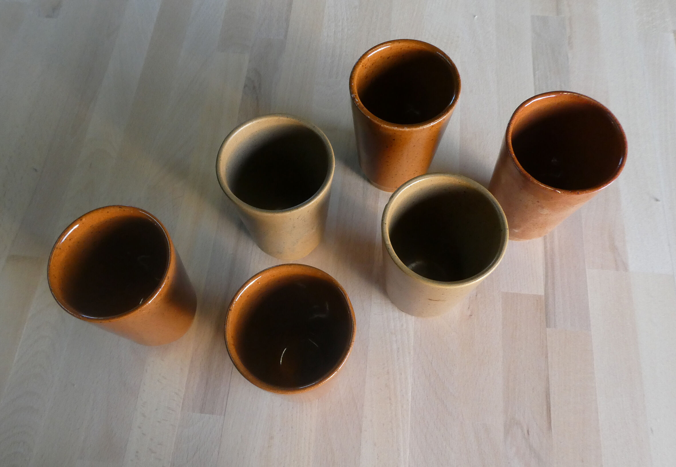 Set of 6 vintage stoneware cups