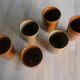 Set of 6 vintage stoneware cups