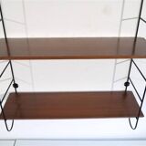 Vintage teak and metal shelf 1960