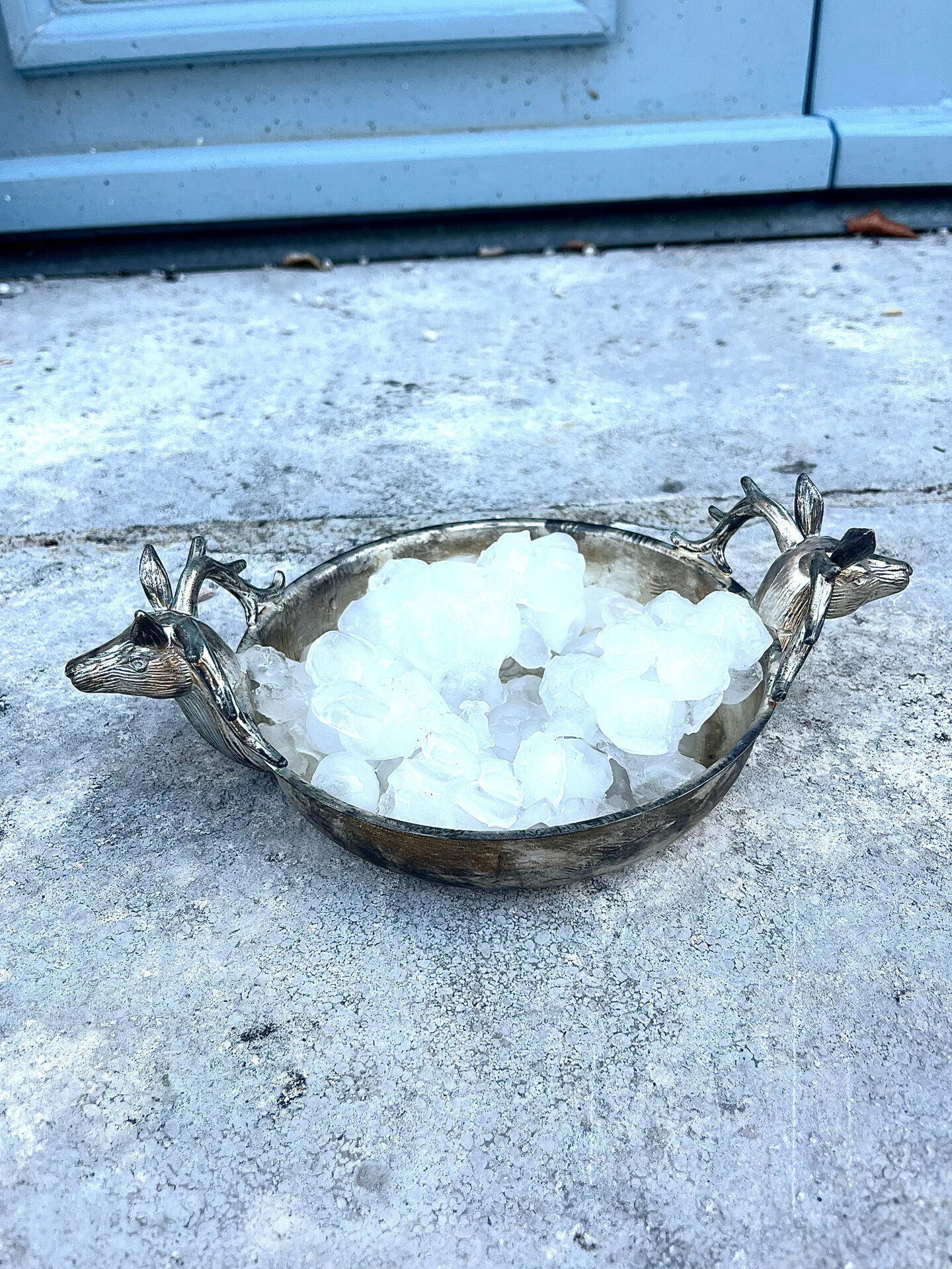 Stag Head Ice Dish Silver Plated Deer Barware