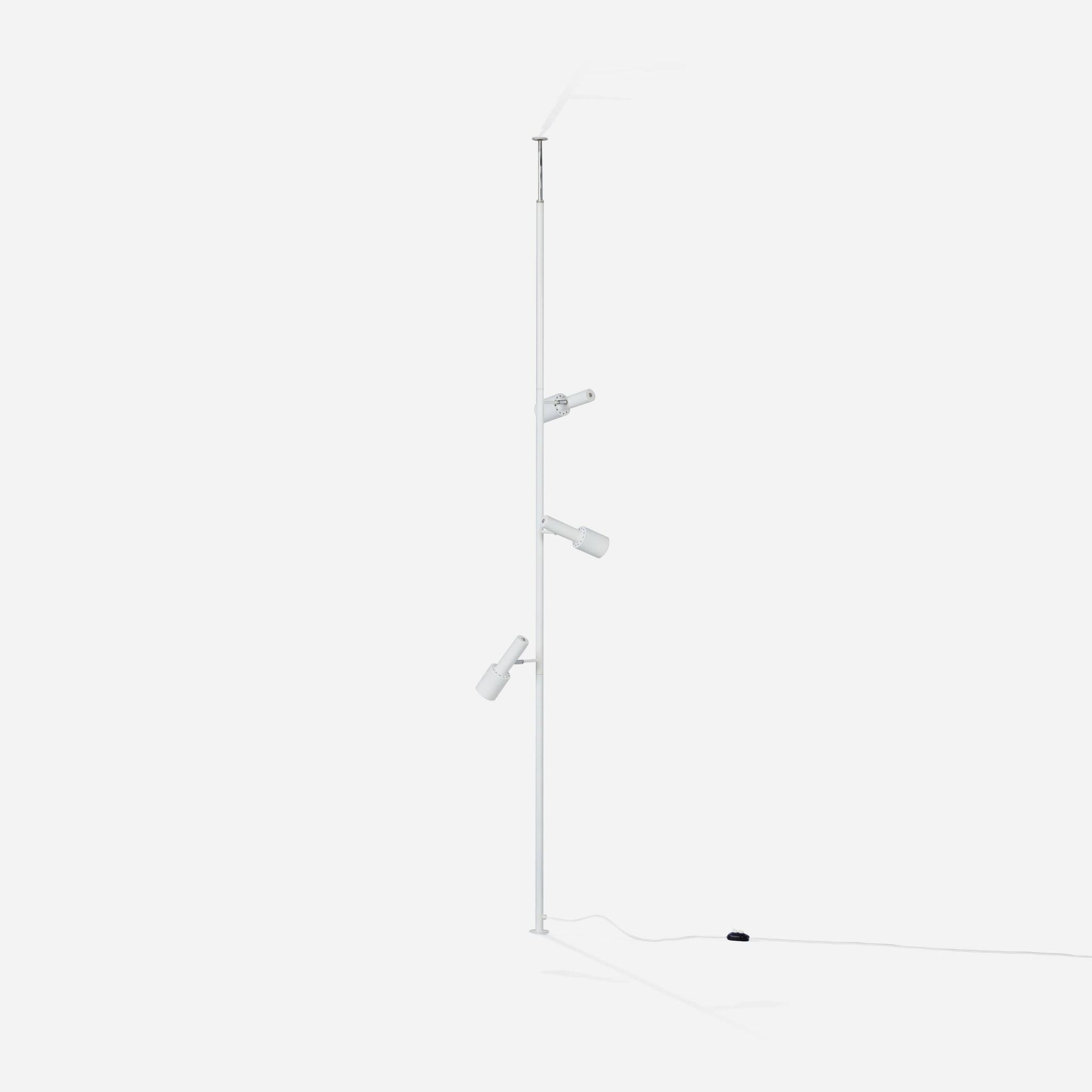 White telescopic floor-to-ceiling lamp model 642 by Hala, 1970s
