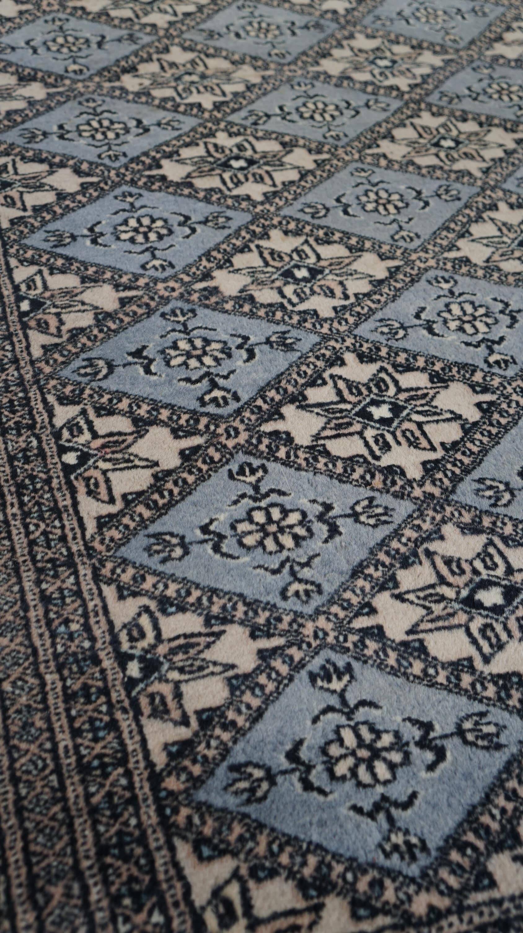Light blue vintage oriental rug 215×137 cm