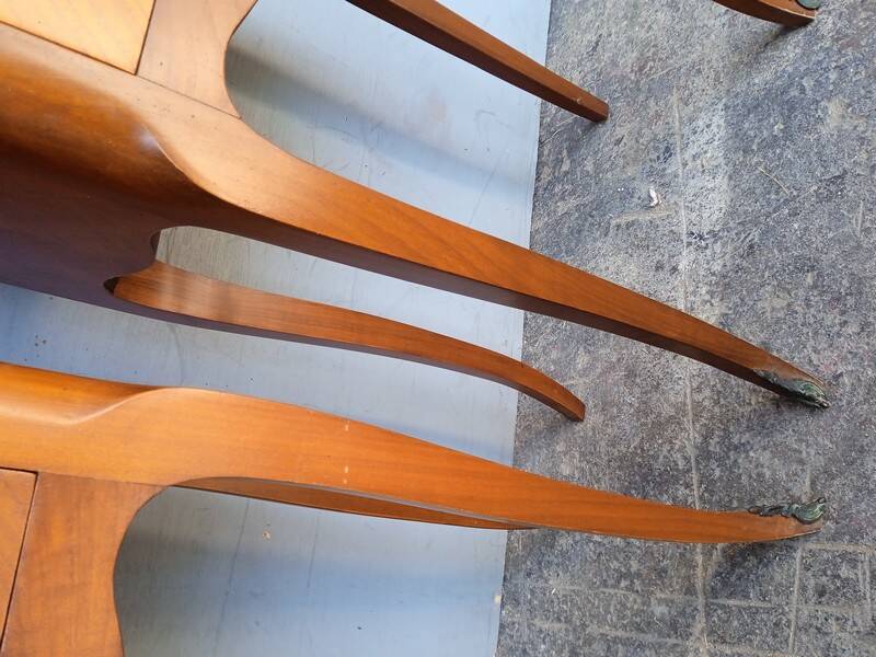 Pair of bedside cherry and bronze