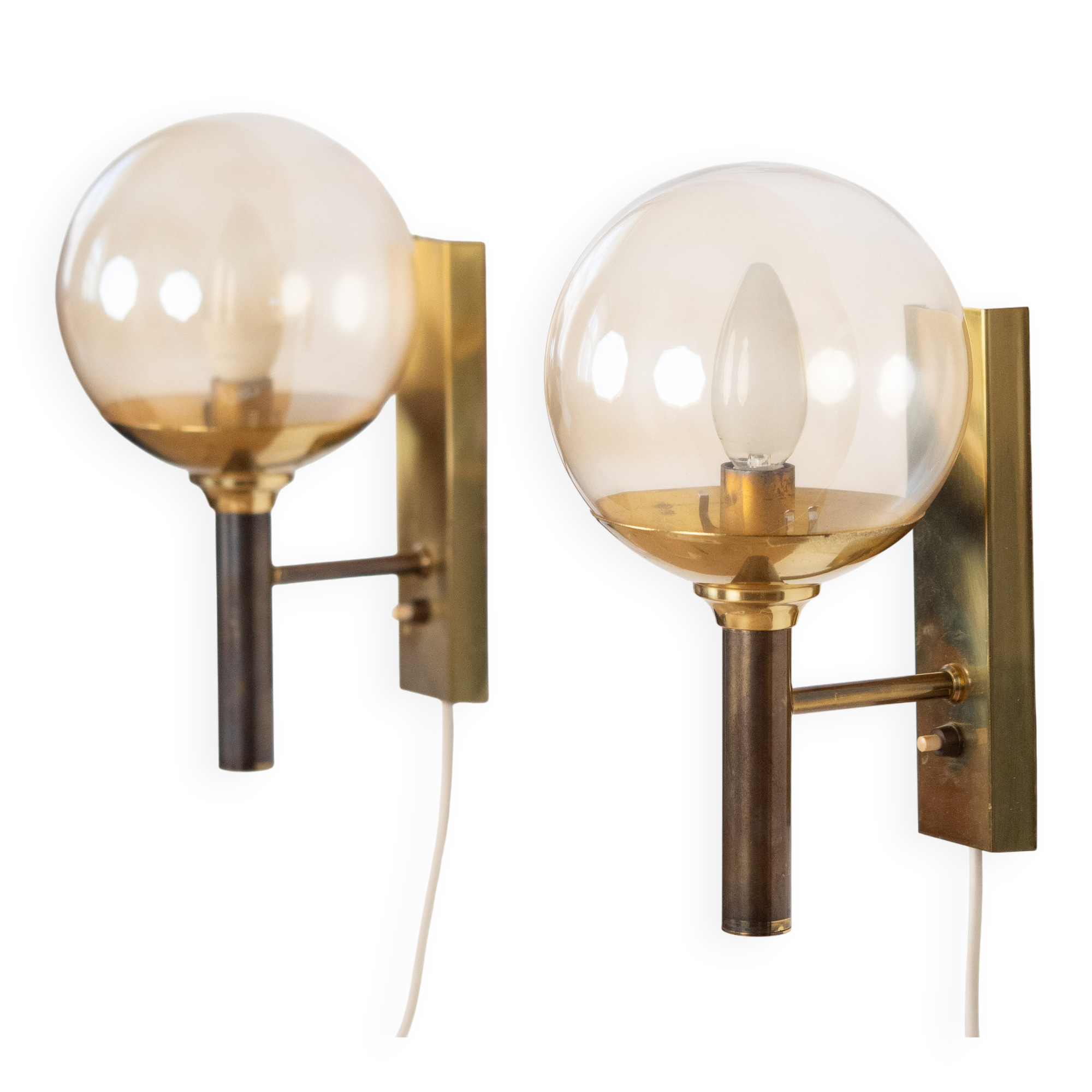 Pair of 2 wall lamps by Svend Mejlstrom, 1960s