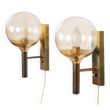 Pair of 2 wall lamps by Svend Mejlstrom, 1960s