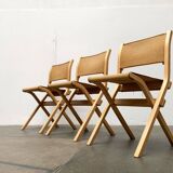 Vintage Italian folding chairs by Ilmari Tapiovaara for Olivo Italy, set of 3.