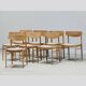 Set Of Eight Oak A.M Møbler Model 501 Papercord Dining Chairs