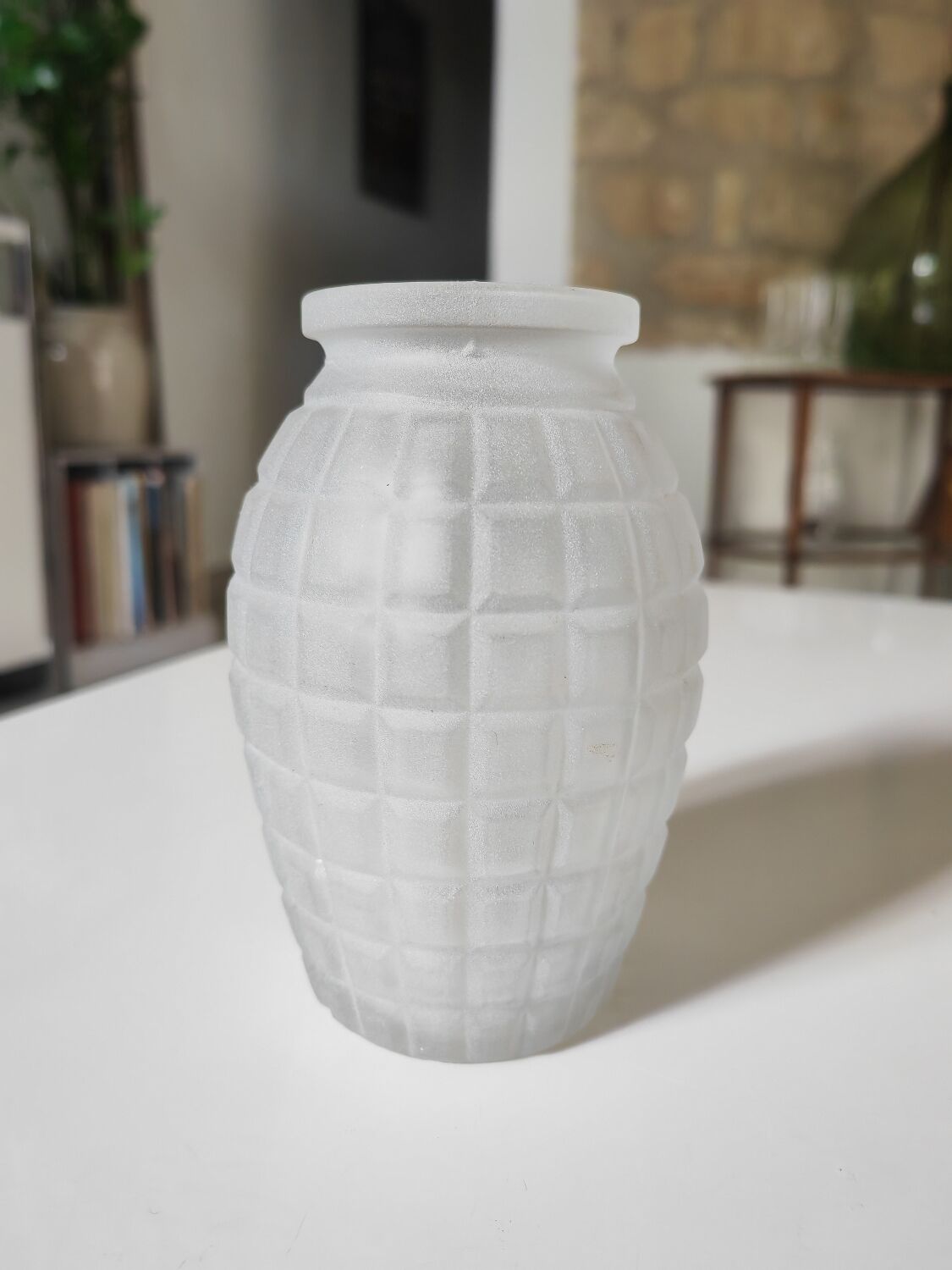 Moulded pressed glass vase