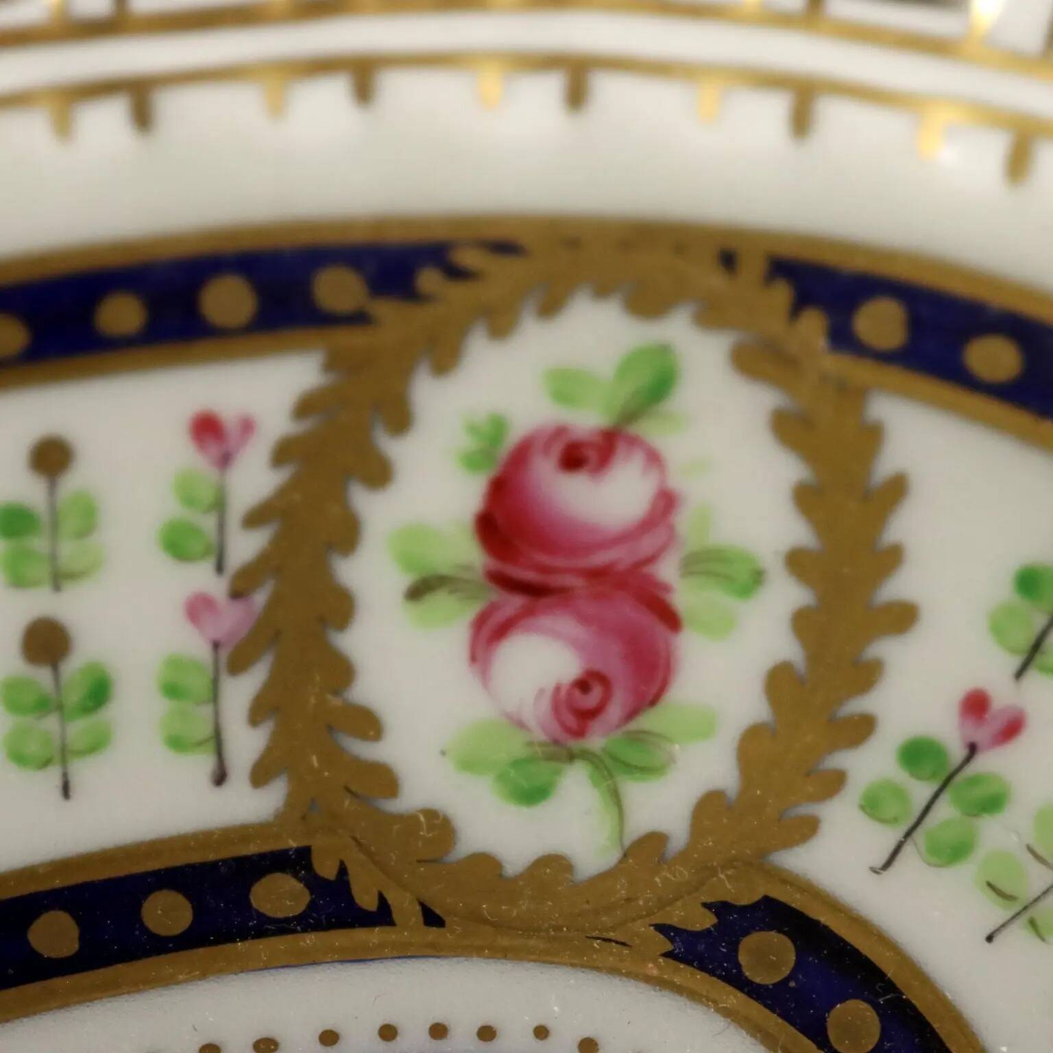 Antique porcelain basket Potschappel Man., Germany, 20th century