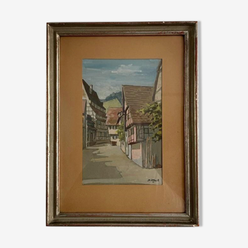 Watercolor Alsace 1930