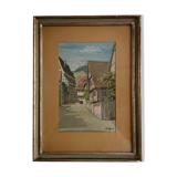 Aquarelle Alsace 1930