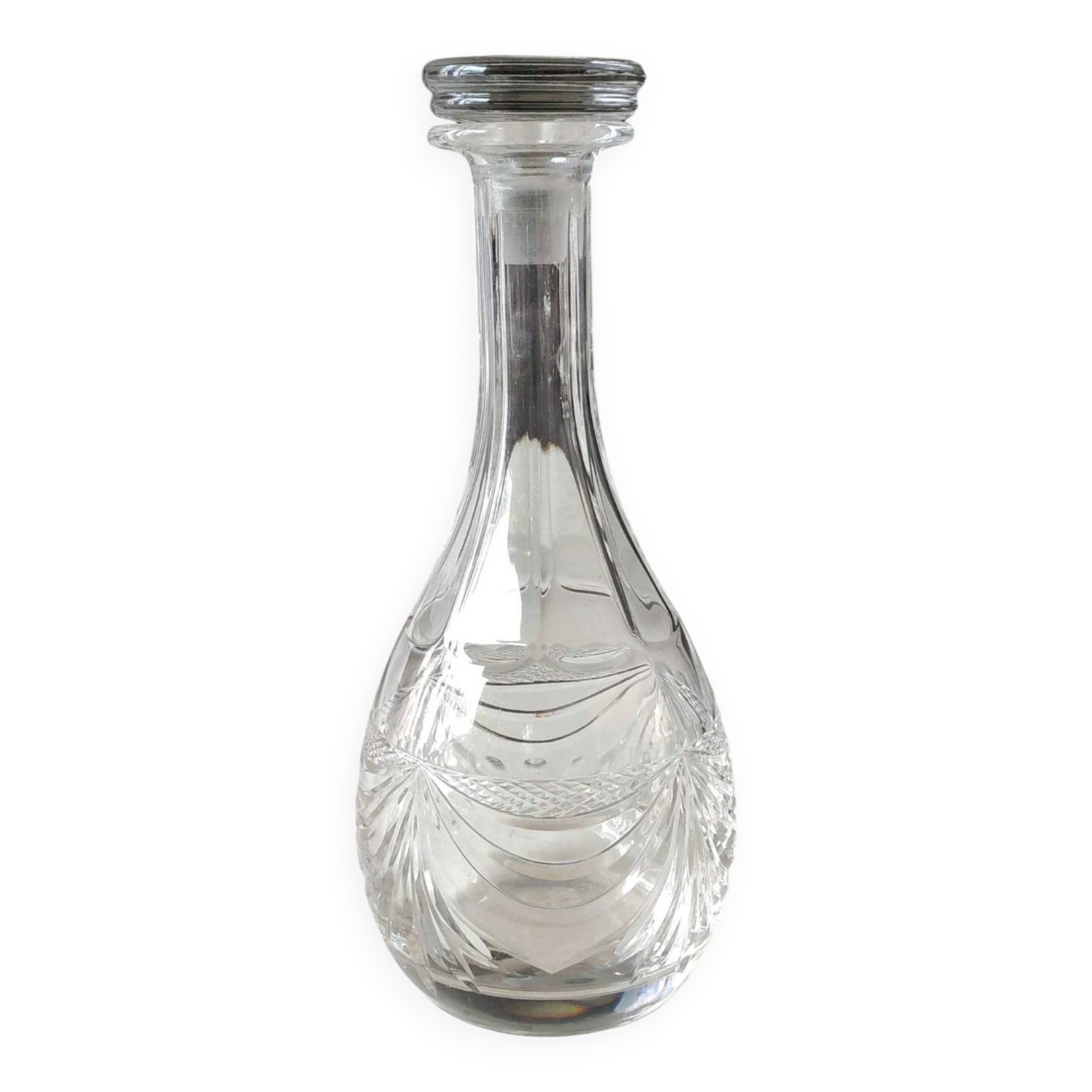Lorraine crystal design carafe/gérard model. empire style decor. height 28 cm
