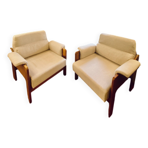 2 fauteuils en teck et