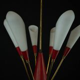 Mid-Century 12 lights chandelier in the manner of Stilnovo. Italy 1950s