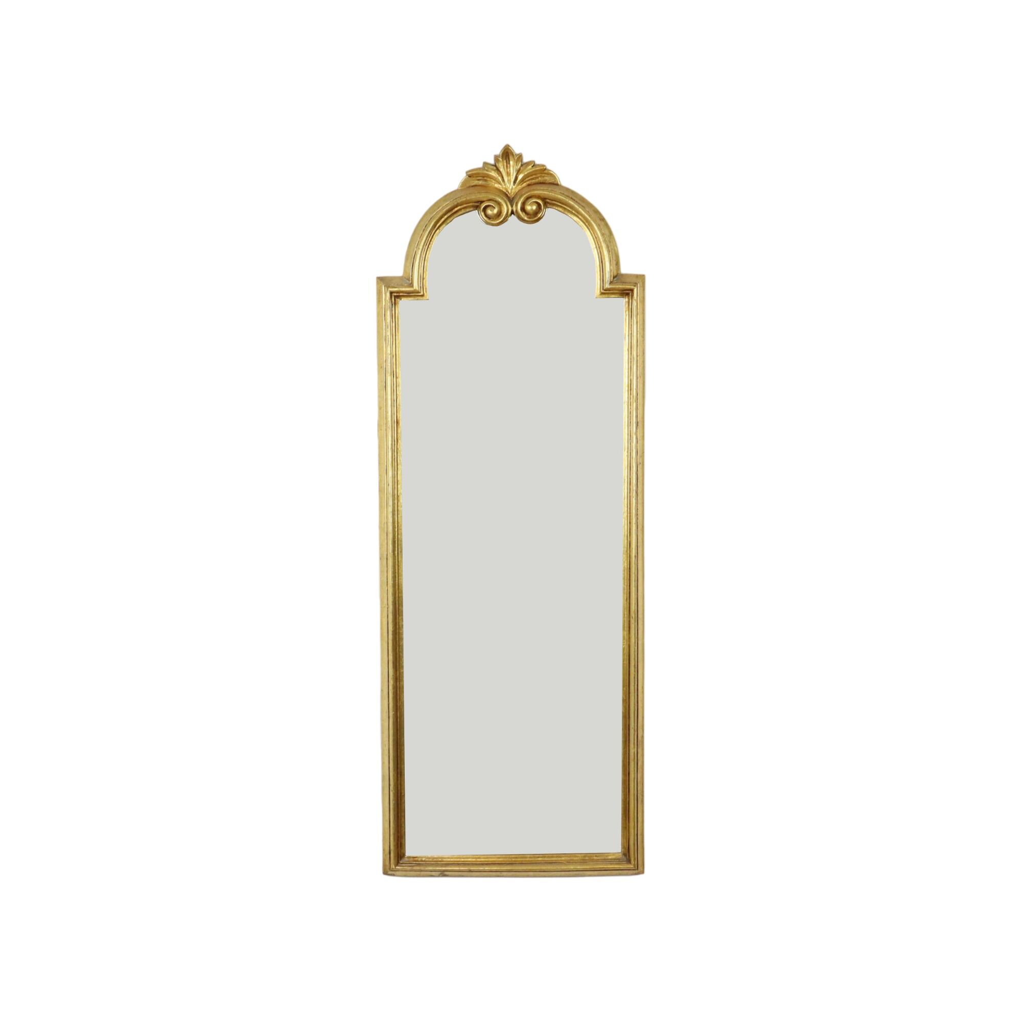French Wall Mirror Hall Mirror Gold Plated Classic Acanthus Crown 93cm