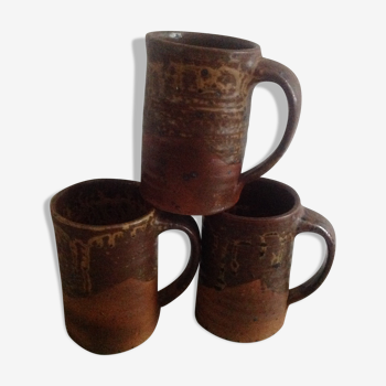 Trio de mugs en grés